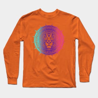 Rainbow head lion tribal Long Sleeve T-Shirt